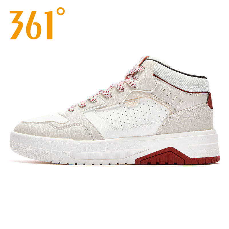 361度高帮板鞋男鞋2026春季新款厚底增高平底休闲鞋子男士运动鞋