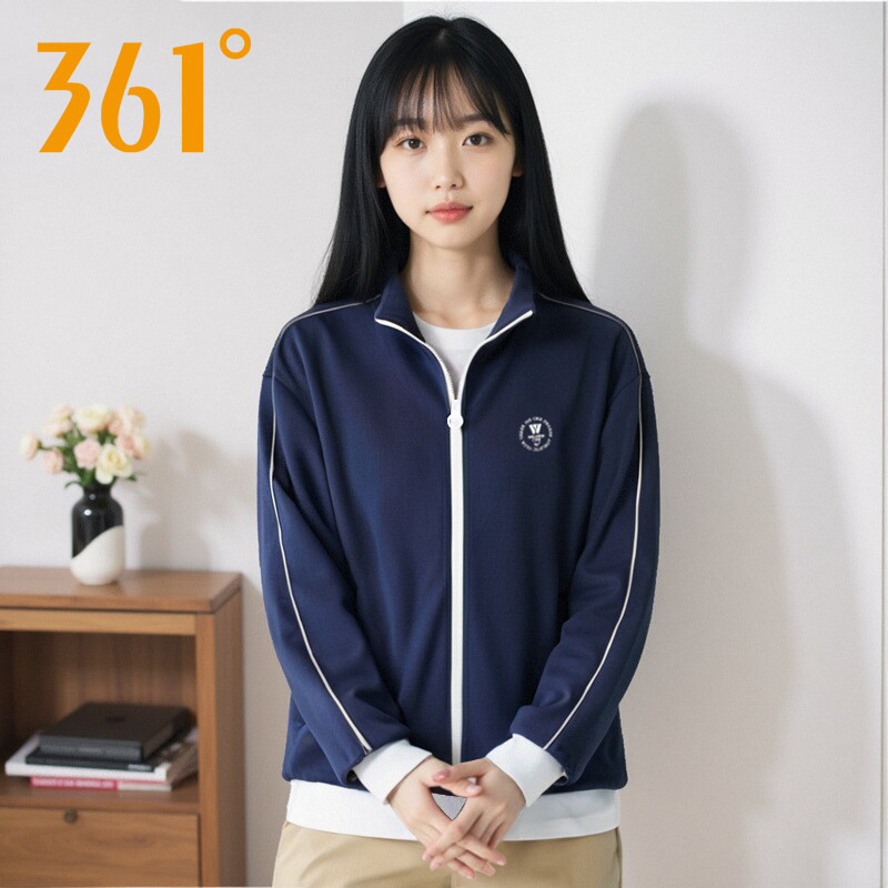 361度棒球服立领卫衣女2026年春季新款女士针织外套夹克运动上衣