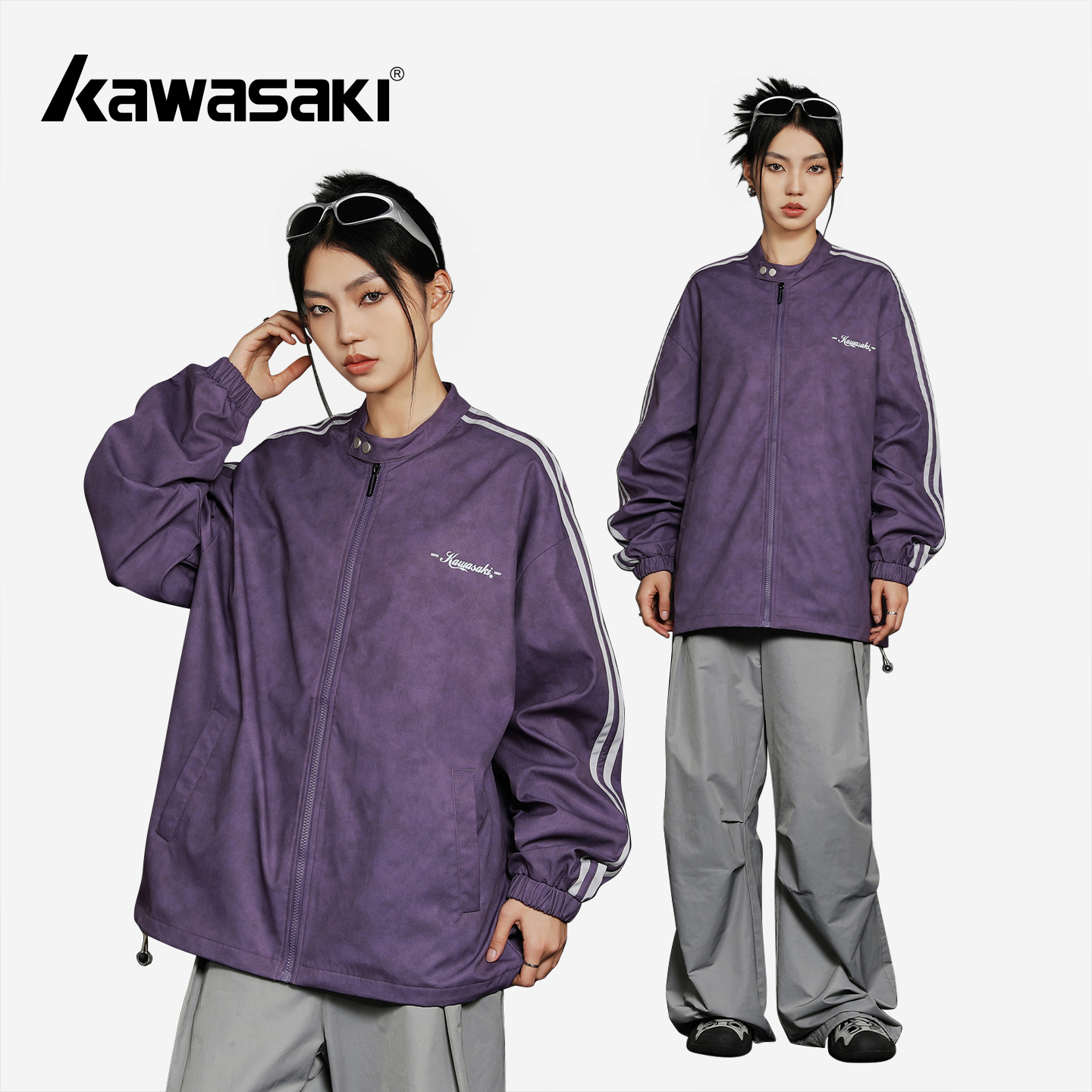 Kawasaki川崎美式立领夹克外套