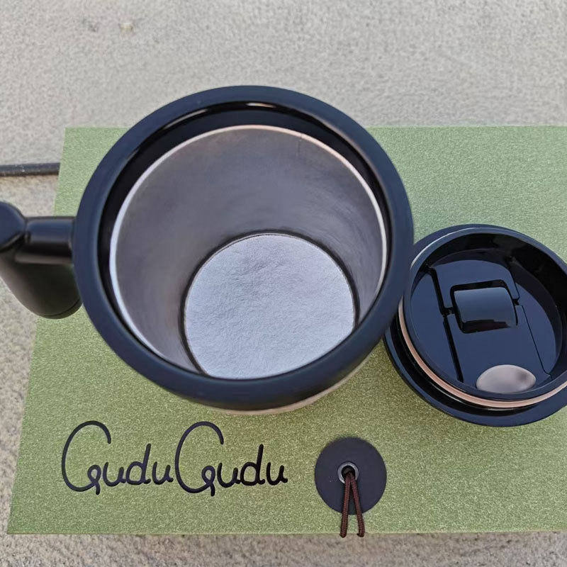 纯钛保温咖啡杯高档精致手提随行杯男女士高颜值钛杯吸管杯刻字