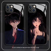 工藤新一适用苹果17手机壳iphone16promax名侦探柯南15 14plus情侣13mini玻璃12新款 11毛利兰x动漫8套xr