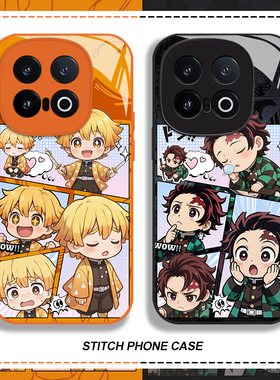 Q版鬼灭之刃适用一加15手机壳ace6炭治郎Turbo6v我妻善逸1+5动漫13玻璃12男3玻璃11新款2v/10pro/9r/9rt/oppo