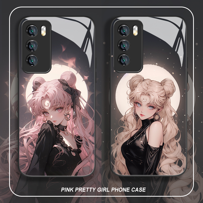 粉色美少女手机壳适用vivo系列