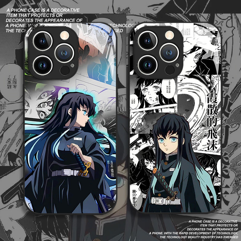 时透无一郎适用苹果16手机壳iphone15promax鬼灭之刃14plus二次元13mini玻璃12新款11动漫x日漫8男xr/xs/7/se