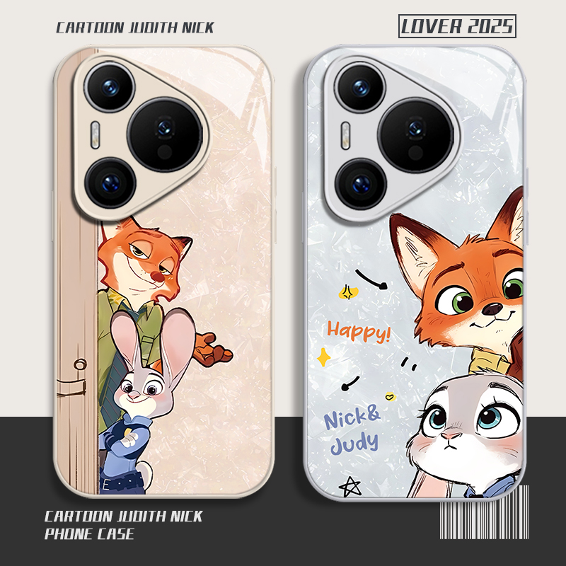 尼克朱迪玻璃手机壳适用华为系列