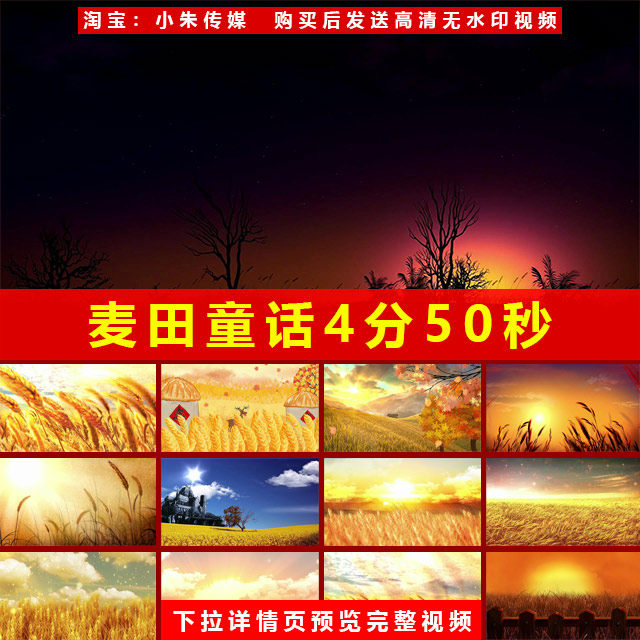 麦田童话歌曲配乐成品舞蹈表演晚会节目演出led高清视频背景素材