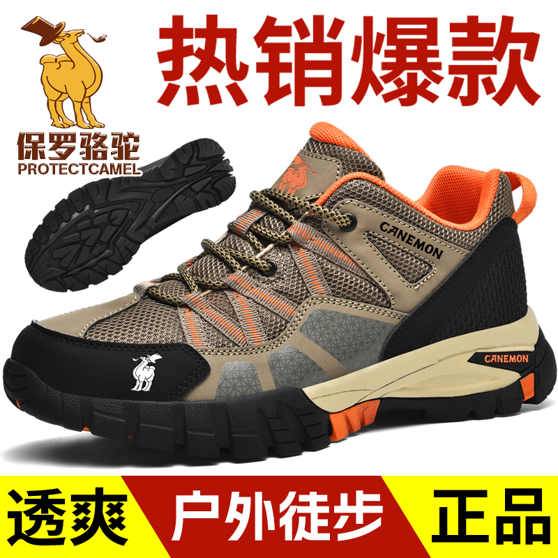 领航骆驼男鞋秋季户外休闲运动鞋厚底耐磨登山鞋中老年爸爸旅游鞋