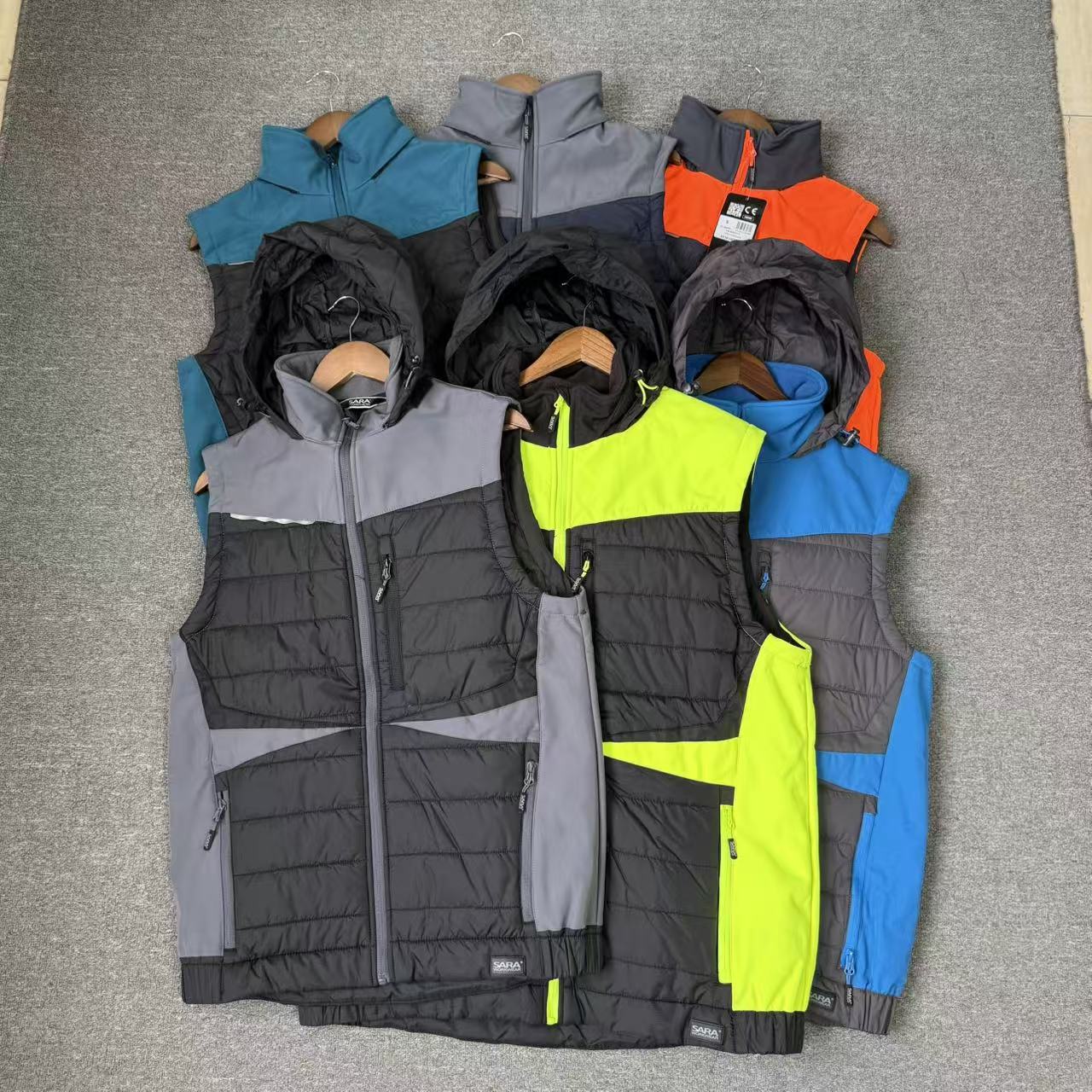 春秋款男棉马甲撞色拼接