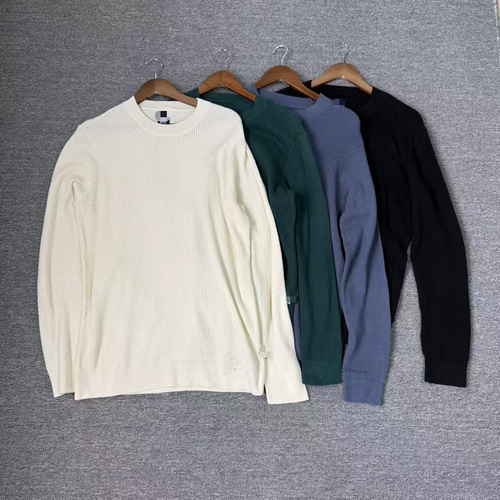 瑕疵华夫格面料男士圆领卫衣