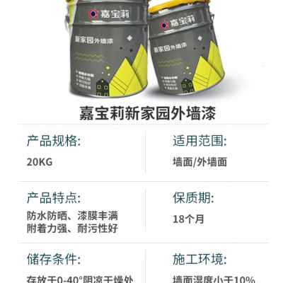 嘉宝莉新家园外墙漆 厨房卫生间防潮墙面漆防水外墙涂料白色20KG