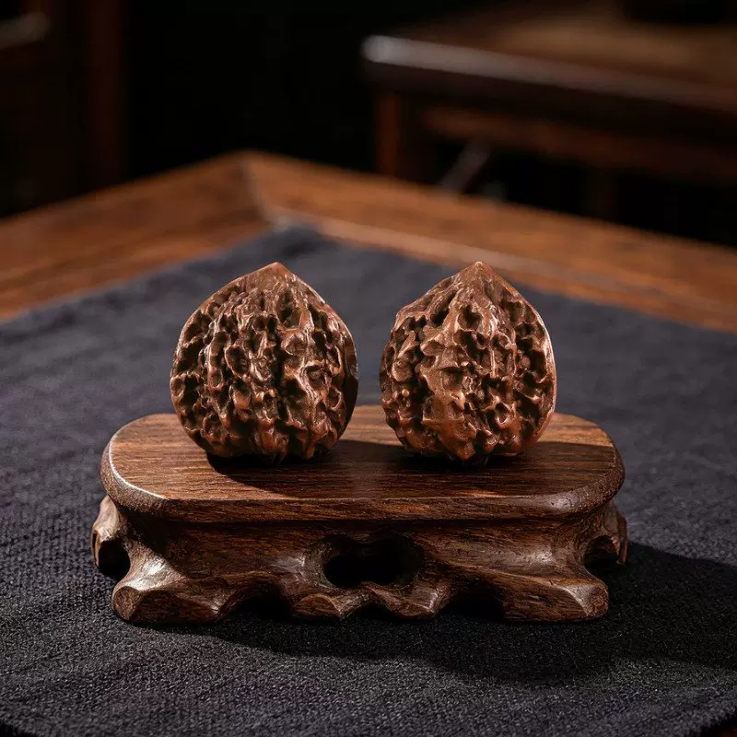 纯紫铜核桃实心金属摆件中老年人健身球球手把件手握摆件文玩礼品