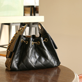 mini 26C新款 25bag Hobo荔枝纹麂皮油蜡牛皮菱格链条单肩腋下包女