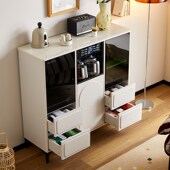 2024新款 奶油风家用实木茶吧机高端客厅智能全自动一体饮水机柜子