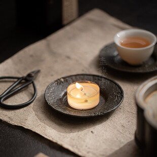 精选圭隐堂手工锔钉古锡杯垫家用复古做旧防烫隔热茶垫茶杯垫杯托