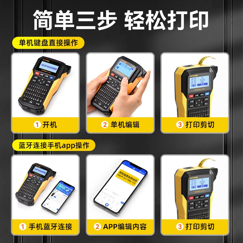 硕方G15Mini热转印手持通信线缆标签打印机P型缠绕式贴纸标签机刀