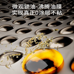 钛平底锅316不锈钢家用无涂层不粘锅电磁炉专用炒菜锅牛排煎锅