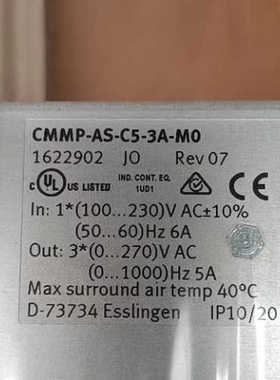 FESTO费斯托伺服马达控制器 CMMP-AS-C5-3A-M0 1622902