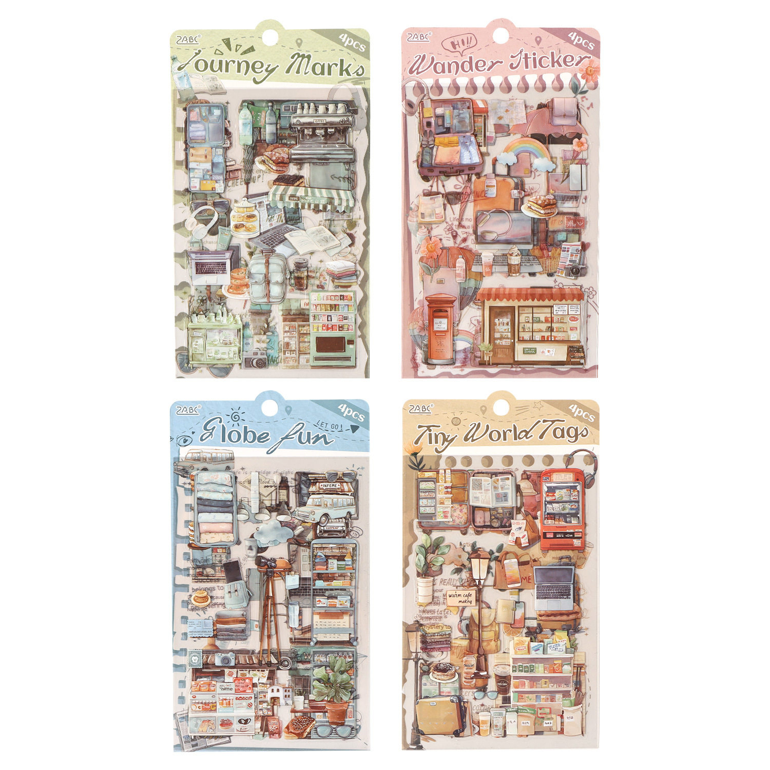 thumbnail for Notebook travel is a little lucky, PET sticker, notebook sticker, cross-handbook sticker, high-end DIY notebook material