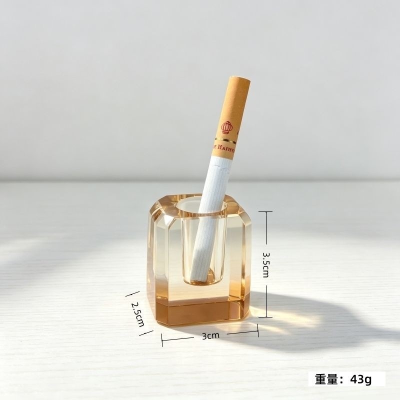 手工水晶玻璃灭烟器香烟烟头灭火耐热熄火塞烟灰缸灭火柱节烟灭烟