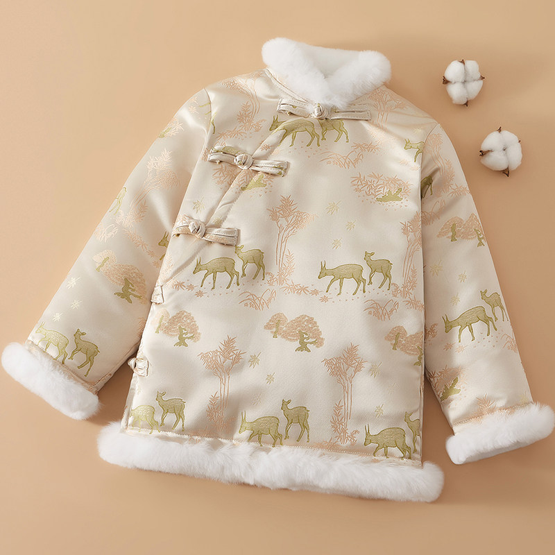 儿童新款国潮棉花棉袄中国风斜襟毛领加厚保暖棉服女童唐装棉花衣,童装/婴儿装/亲子装,棉袄/棉服,淘宝优惠券,粉丝福利购,淘宝优惠卷