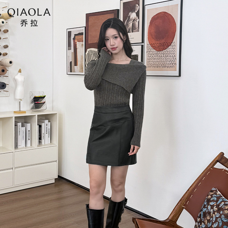 乔拉PU皮大翻领慵懒A版时尚套装