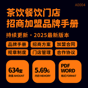 2025企业招商加盟餐饮奶茶小吃火锅快餐连锁门店品牌手册宣传方案