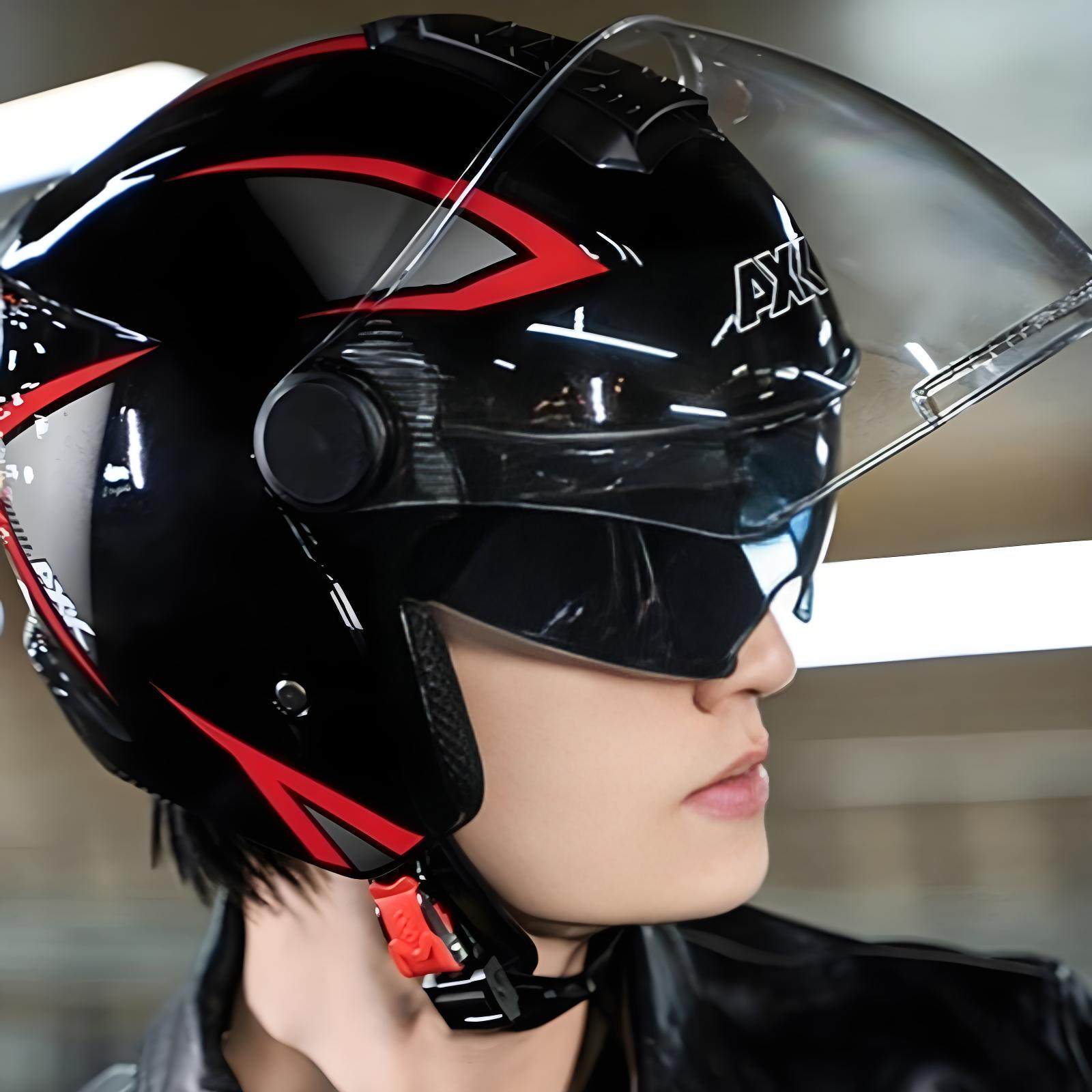 摩托车头盔男士2025年新款女士电动车四分之三电瓶车4分之3安全帽