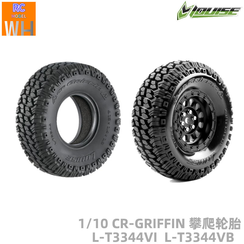 Louise RC R1.9寸仿真超软攀爬车轮胎CR-ROWDY T3344VI/VB升级op