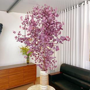 AAA级紫红色桌面落地苹果尤加利叶花材长期摆放高端家具软装永生