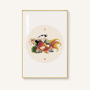财神爷装饰画五路民俗新中式一团和气钟馗挂画玄关吉祥福禄寿年画