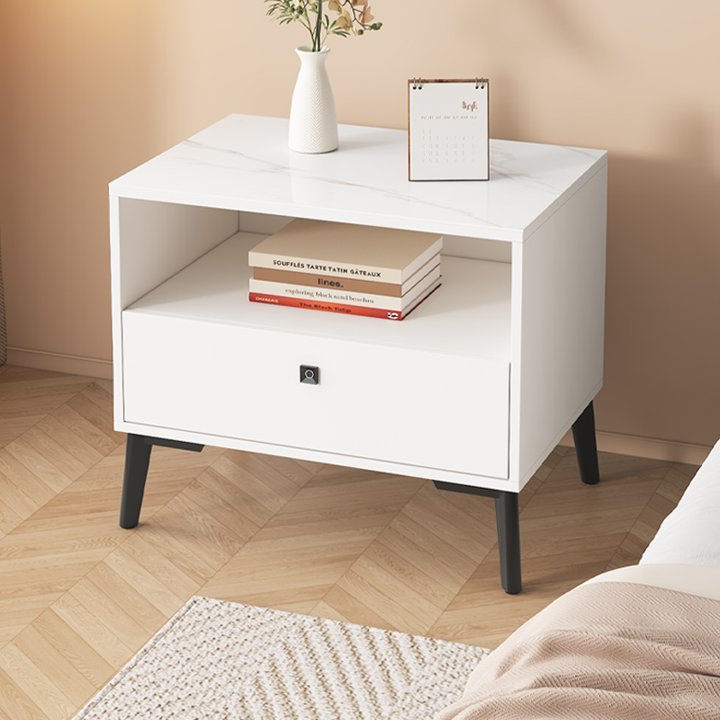 实木岩板床头柜卧室收纳柜