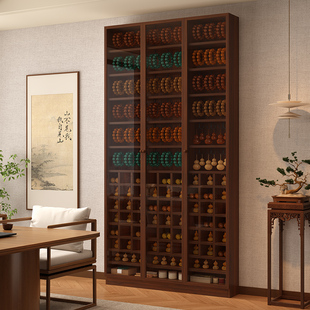 实木手串陈列柜珠宝首饰展示柜轻奢玻璃门防尘壁挂式 手办柜收纳柜