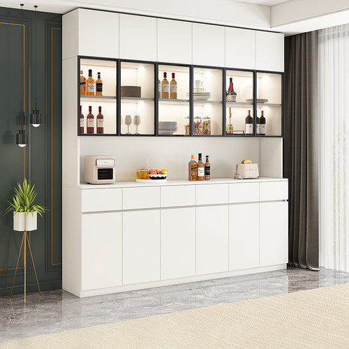 实木餐边柜一体靠墙加高茶水柜