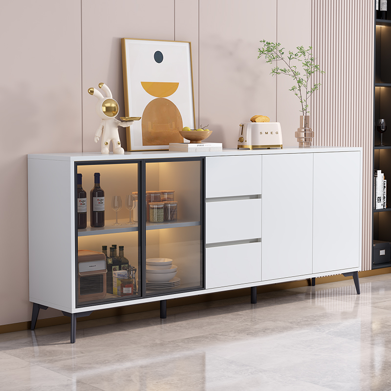 蜂窝铝餐边柜家用玻璃门茶水柜