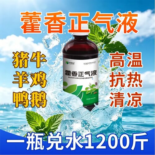 奕牧堂藿香正气液兽用猪牛羊鸡鸭鹅专用饲料添加剂降温解暑口服液
