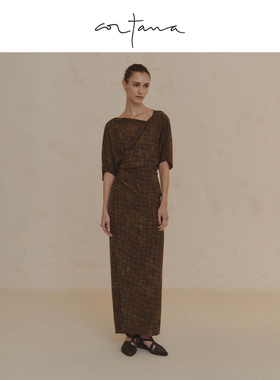 Cortana 女士连衣裙 Cassiopea系列印花裹身裙个性短袖长裙