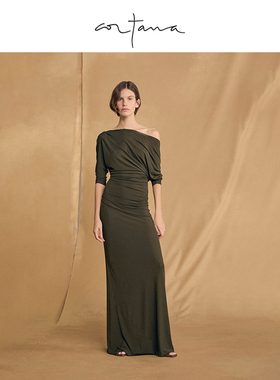 Cortana 绿色垂坠连衣裙 Anghela系列