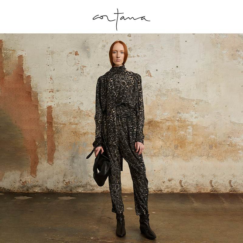 Cortana 伊尔玛(Irma)2024年简约印花真丝上衣