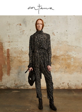 Cortana 伊尔玛(Irma)2024年简约印花真丝上衣