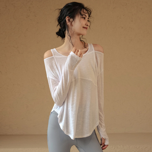 健身t恤跑步透气速干衣 宽松显瘦长袖 运动瑜伽服罩衫 上衣女春秋季