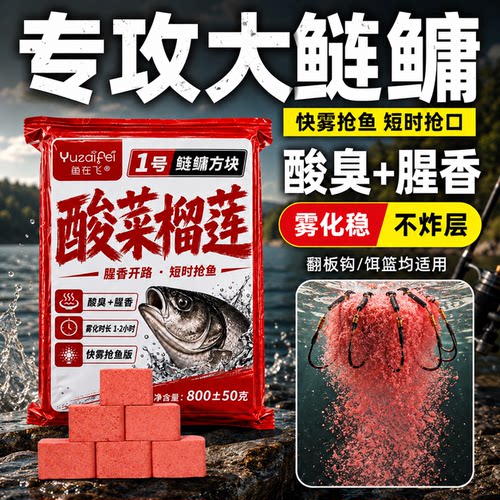 鲢鳙方块饵料抛竿钓鱼酸臭榴莲爆炸海竿巨物浮钓翻板大头鱼饵野钓