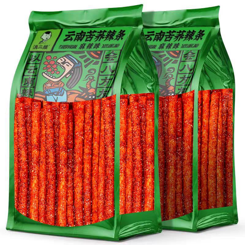 滇二娃农科院苦荞辣条辣丝面筋制品8090后怀旧零食休闲食品大礼包