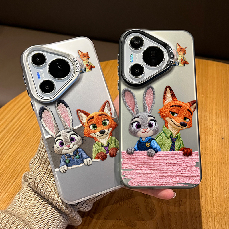 毛绒尼克朱迪手机壳适用华为系列