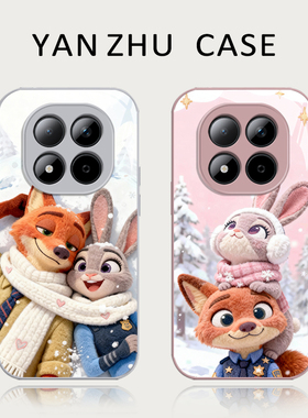 毛绒尼克朱迪手机壳适用红米note15pro疯狂动物城14兔子13狐狸turbo4周边12情侣11tpro新款3/10/9/套redmi十+