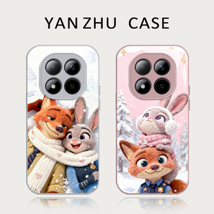 毛绒尼克朱迪手机壳适用红米note15pro疯狂动物城14兔子13狐狸turbo4周边12情侣11tpro新款3/10/9/套redmi十+
