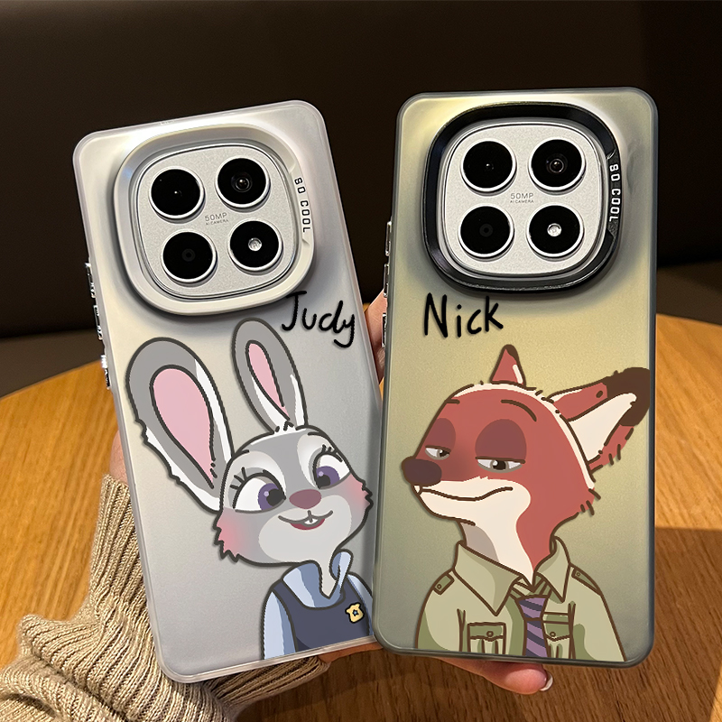 情侣疯狂动物城手机壳适用红米