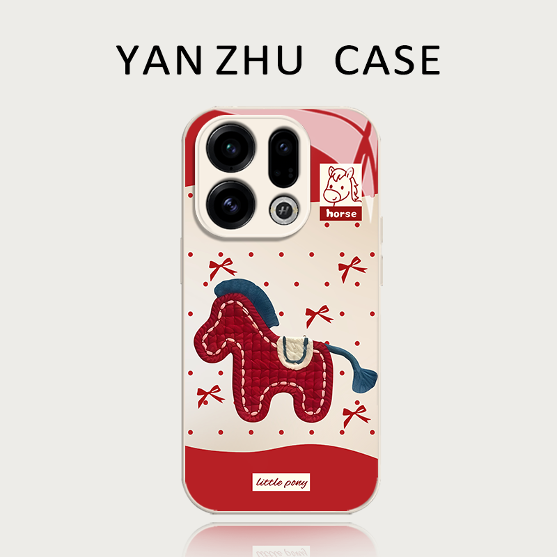 刺绣小马手机壳适用OPPO系列