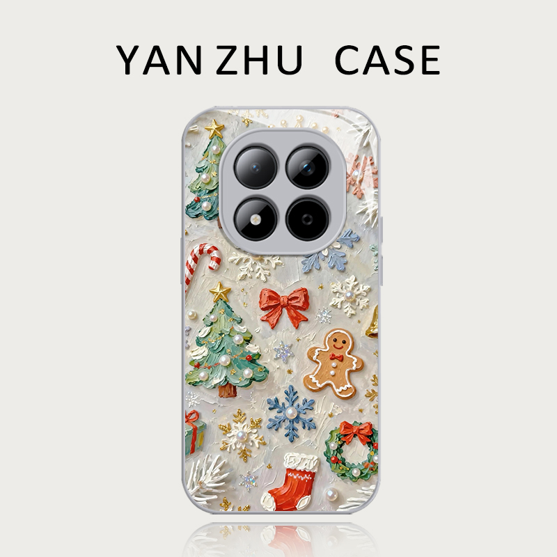 圣诞姜饼人手机壳适用红米系列