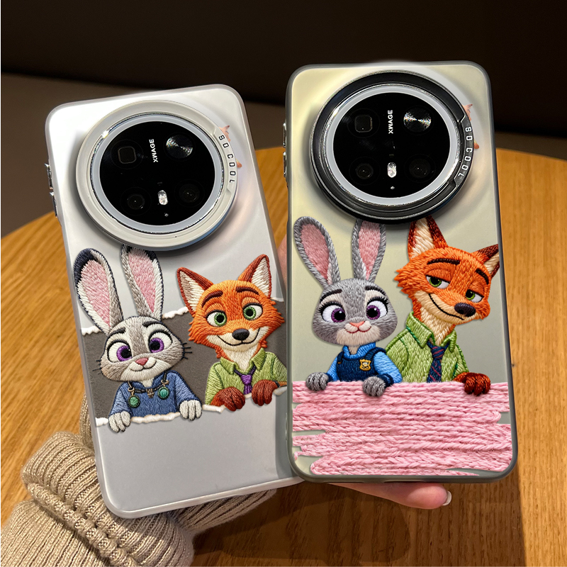 毛绒尼克朱迪手机壳适用华为系列