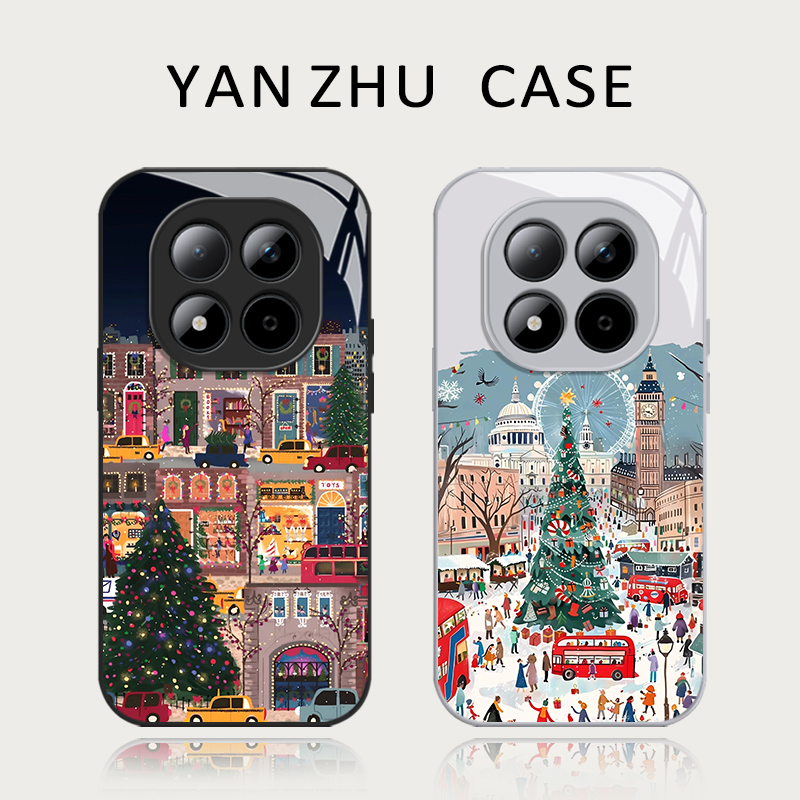 圣诞街景手机壳适用红米系列
